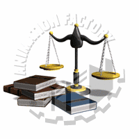 Law Books And Scales Of Justice Animated Clipart