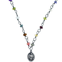 Multi Color St  Julia And Miraculous Medal Necklace