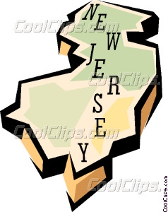 New Jersey State Map Vector Clip Art