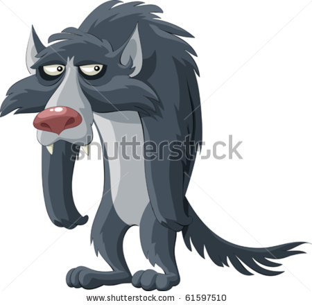 Of A Wolf Standing Up Hunched Over In A Vector Clip Art Illustration