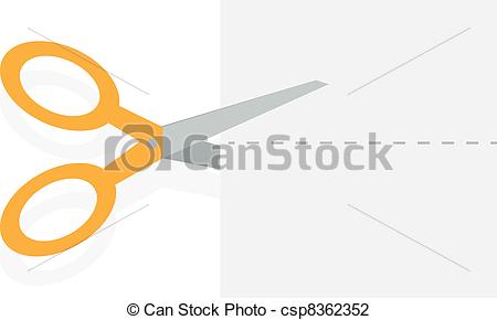 Paper   Scissors Cutting A Piece Of Paper Csp8362352   Search Clipart    