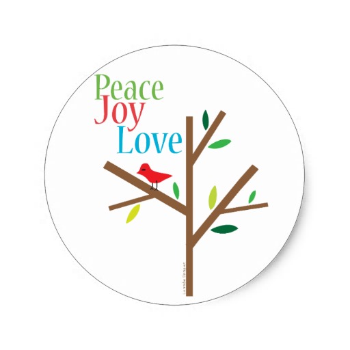 Peace Joy Love Holiday Stickers   Zazzle