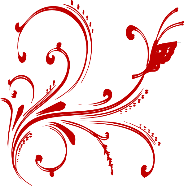 Red Floral Design Invite Clip Art At Clker Com   Vector Clip Art