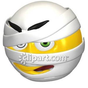 Scary Smiley Face Mummy   Royalty Free Clipart Picture