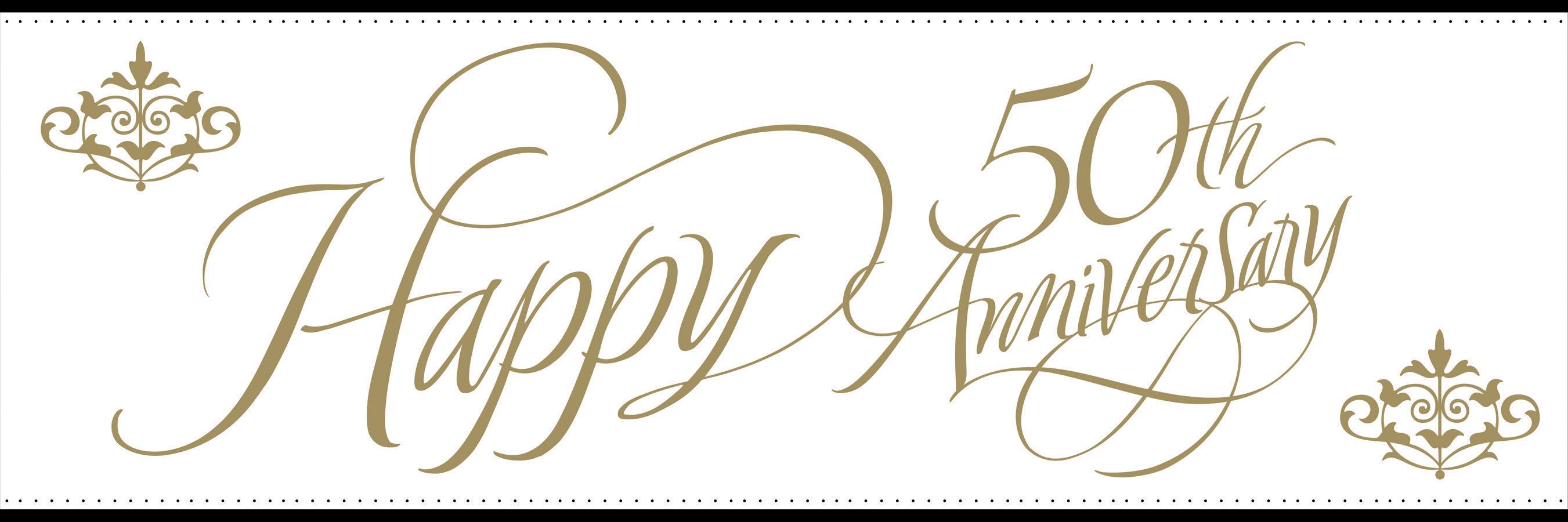 Stafford Gold 50th Wedding Anniversary Party Banner