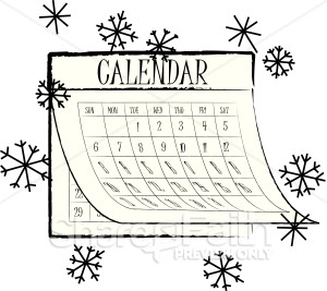 Black And White Snowflake Calendar   Christian Calendar Clipart