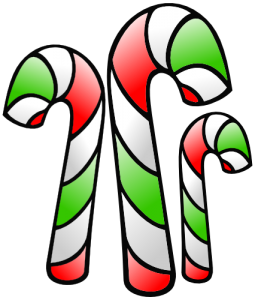 Christmas Triple Red And Green Peppermint Candy Cane Clip Art