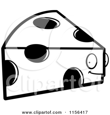 Clip Art 1156417 Cartoon Clipart Of A Black And White Swiss Cheese