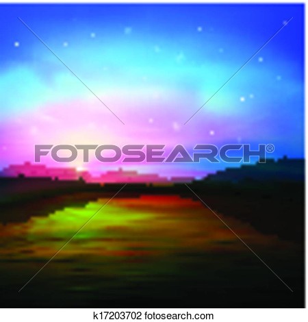 Clip Art   Abstract Background With Sunset And Mountains  Fotosearch