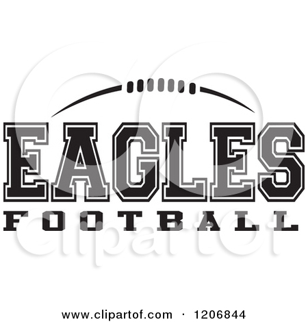 Clipart Of A Black And White American Football And Eagles Football    