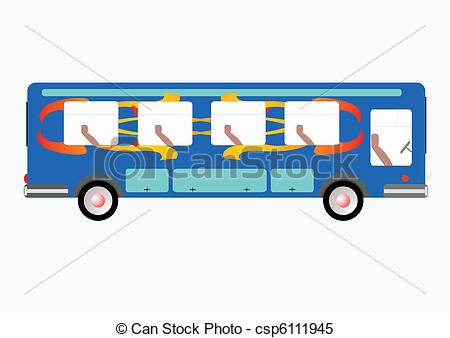 Clipart Vector Of The Passenger Bus For Transportation Of Inhabitants