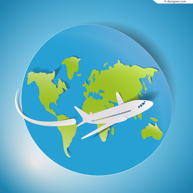 Designer   Global Flight Travel Clip Art Vector Material