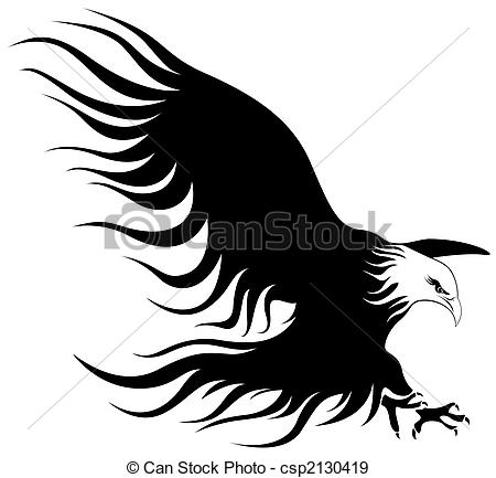 Eagle Flying Clipart Black And White Stock Illustration Of An Eagle