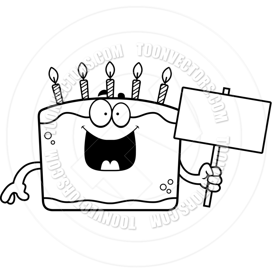 Happy Birthday Cake Clipart Black And White   Clipart Panda   Free