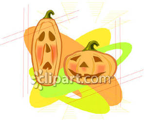 Jack O Lanterns Tall And Short Royalty Free Clipart Picture