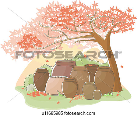      Jar Of Soy Sauce Jar Stand Fallen Leaves Food Jar Autumn Color