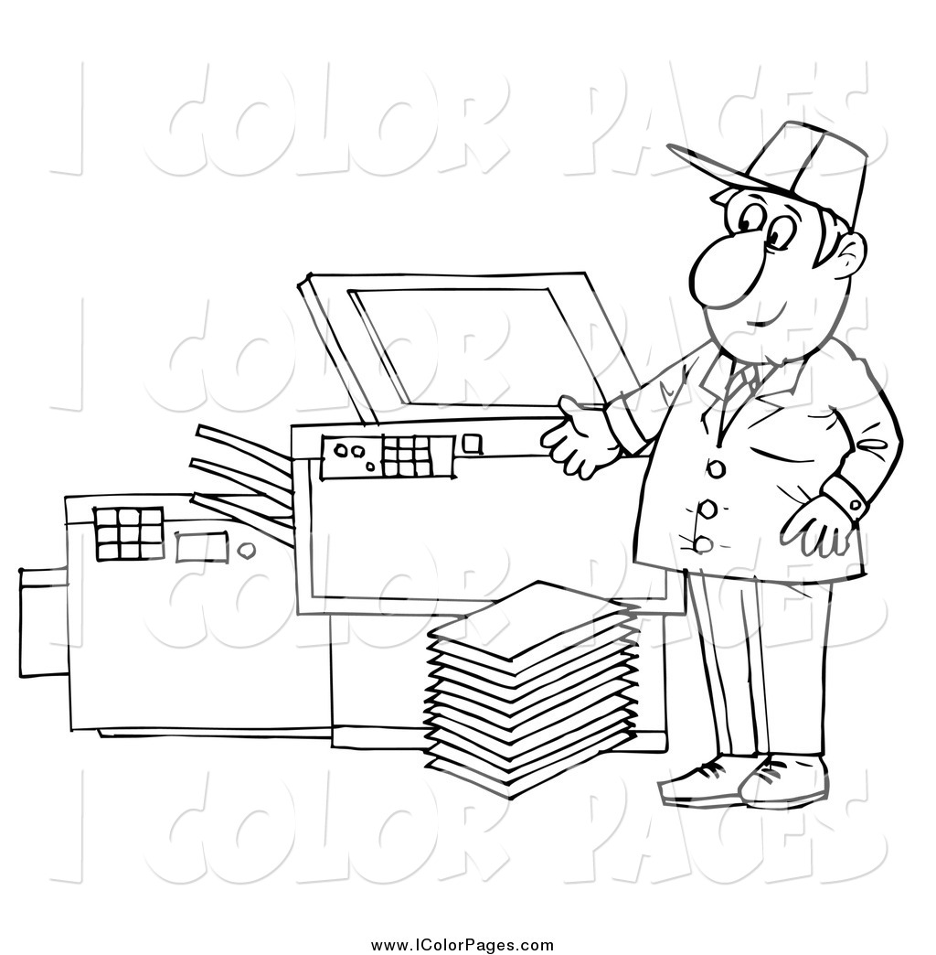 Larger Preview  Coloring Page Of A Black And White Man Repairing A