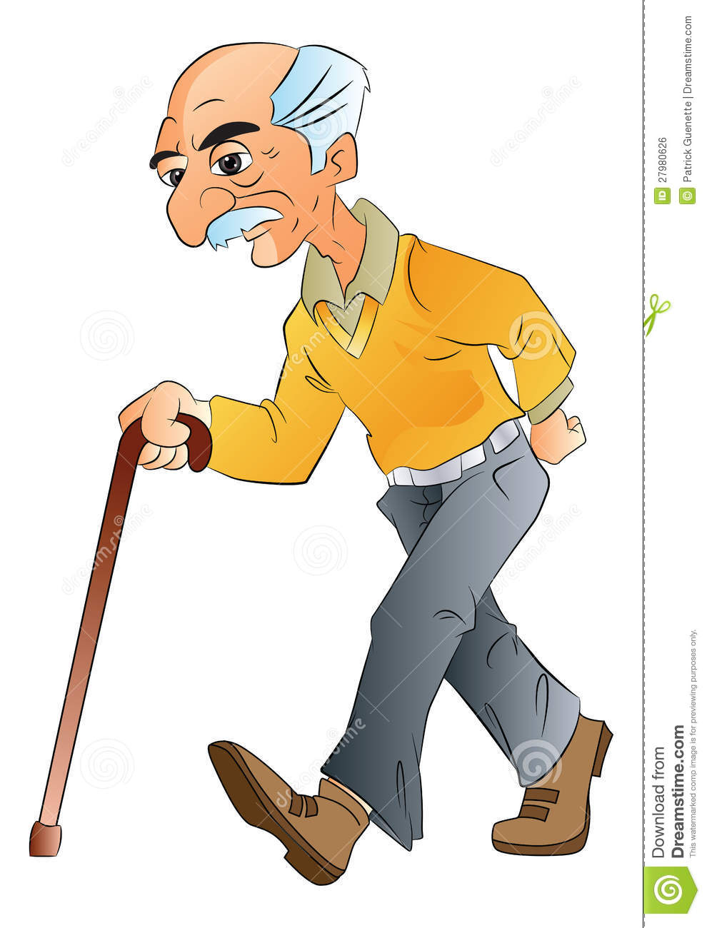 Old Man Walking Illlustration Royalty Free Stock Image   Image