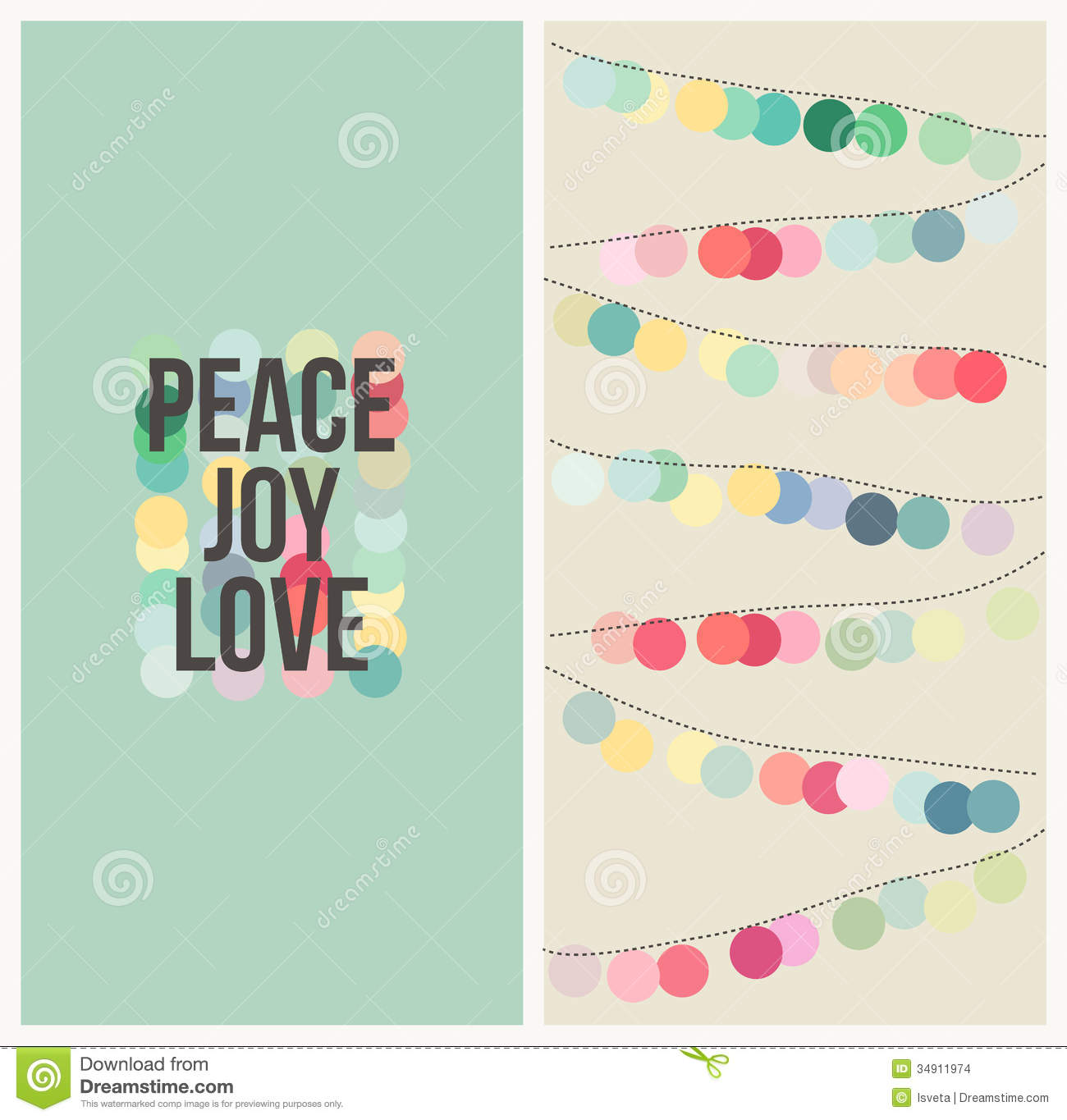 Peace Love Joy  Multicolored Christmas Design Stock Images   Image