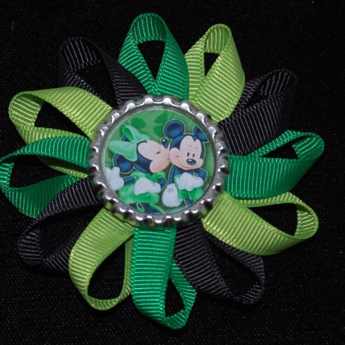 Photos   Minnie Mouse And Mickey Mouse St Patrick S Day Hair Bow With