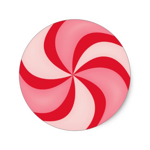 Red Peppermint Candy Swirls Sticker   Zazzle