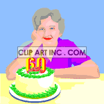 Royalty Free Animated Senior Birthday Scene Clipart Image Picture Art    