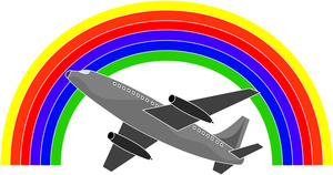 Travel Clipart Image   Airplane Or Commercial Airliner Along With A    