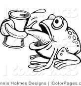 White Thirsty Frog Drinking From A Soda Can By Dennis Holmes Designs