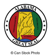 Alabama State Seal   The Great Seal Of Alabama Isolated On A