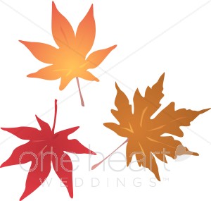 Autumn Leaves Wedding Program Fall Leaf Wedding Invitation