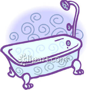 Bathtub With A Shower Attachment   Royalty Free Clipart Picture