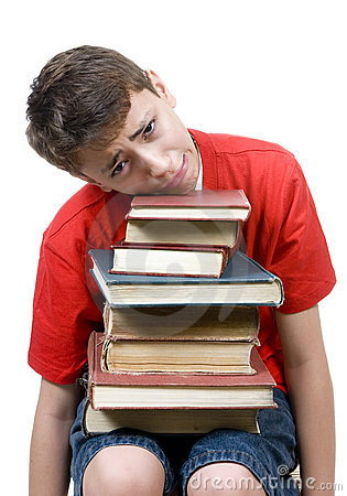 Boy Is Depressed By All The Homework He Has  Isolated On White
