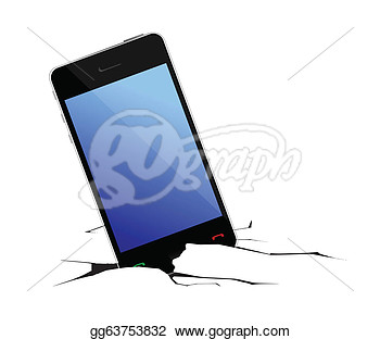 Broken Smart Phone Illustration Design Over White  Clip Art Gg63753832