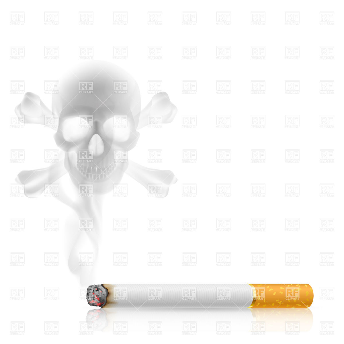 Burning Cigarette And Skull Shaped Smoke Download Royalty Free Vector    