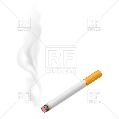 Burning Cigarette With Smoke Download Royalty Free Vector Clipart