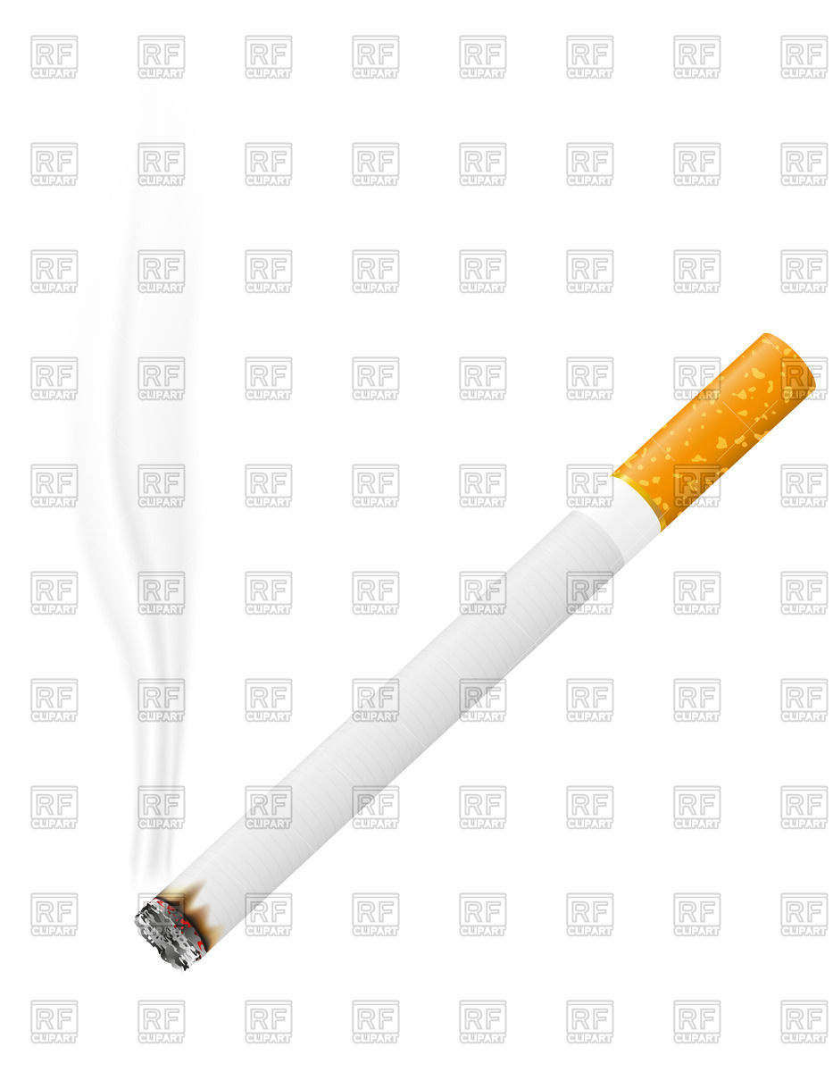 Burning Cigarette With Trickle Of Smoke Download Royalty Free Vector