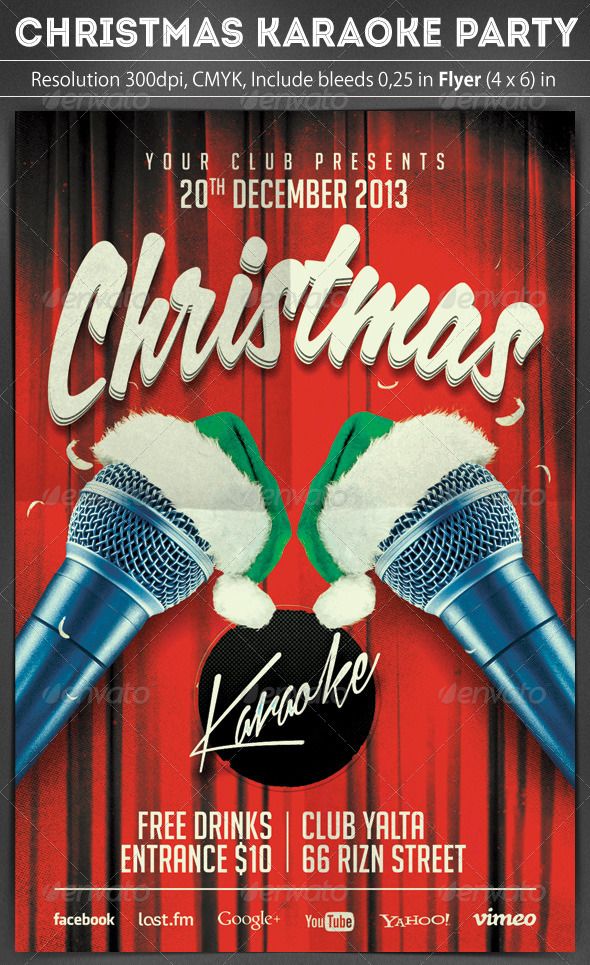 Christmas Karaoke Flyer   Posters   Pinterest