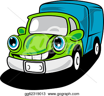 Clip Art Cartoon Illustration Of Funny Truck Or Lorry Car Vehicle
