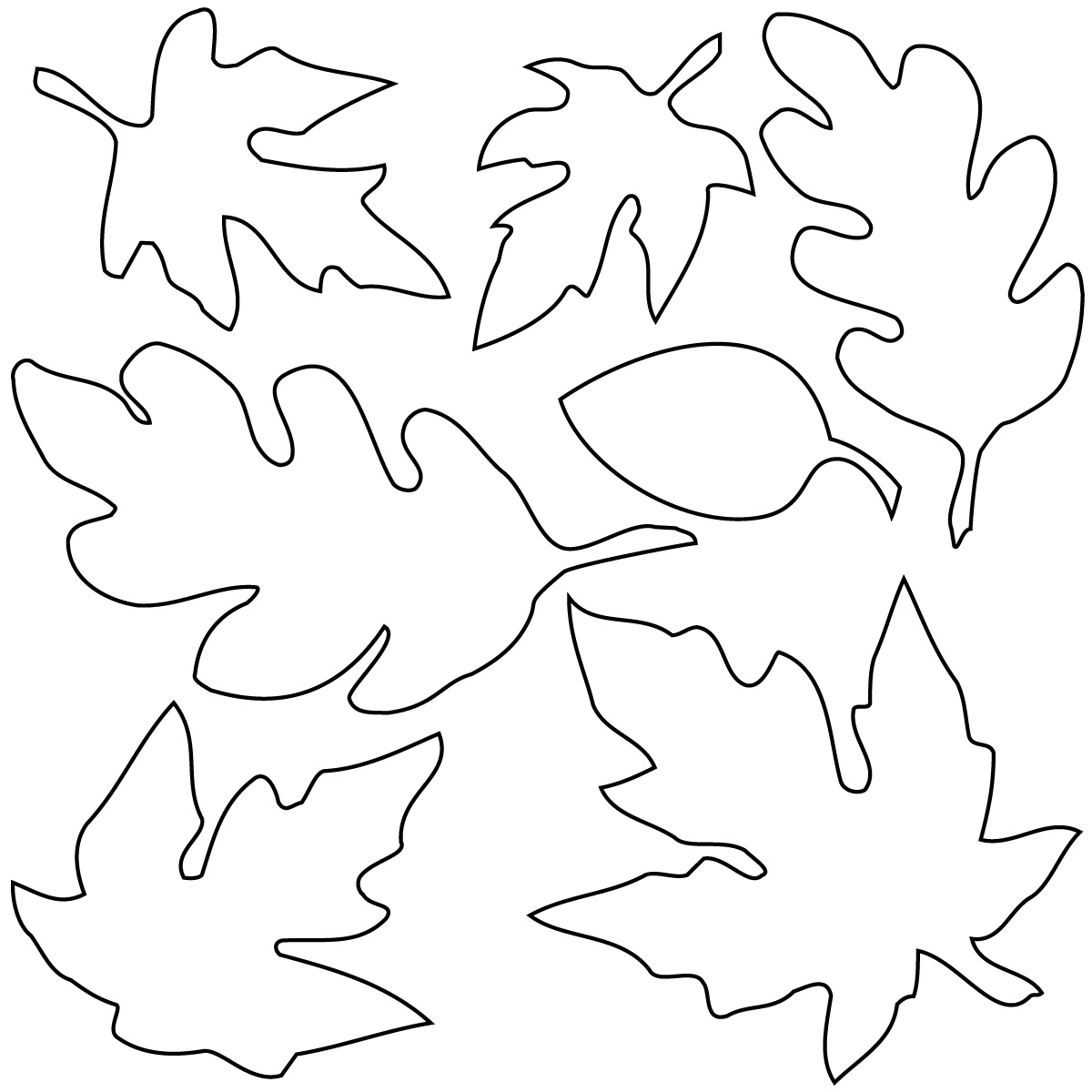 Clip Art  Fall Leaves  Coloring Page    Abcteach
