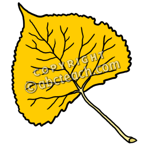 Clip Art  Leaf  Cottonwood Autumn Color   Preview 1