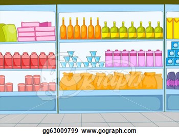 Clip Art Vector   Supermarket Cartoon  Stock Eps Gg63009799   Gograph
