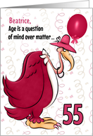 Custom 55th Birthday Humorous Pink Buzzard Card   Product  1079974