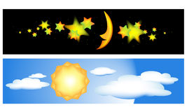 Day And Night Banners Royalty Free Stock Photo