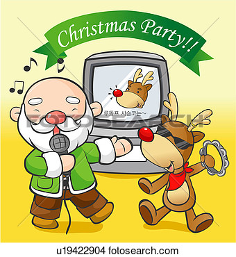 Drawing   Santa Doing Karaoke  Fotosearch   Search Clip Art