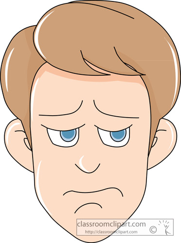 Facial Expressions   Gloomy Expression 06   Classroom Clipart