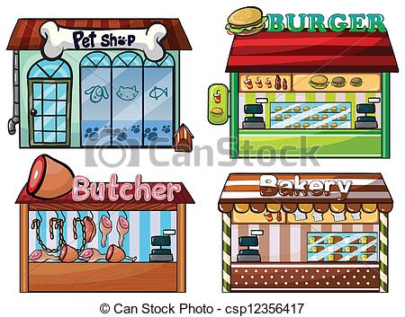 Illustration Bakery Front Shop Bakery Shop Design Cartoon Bakery Shop