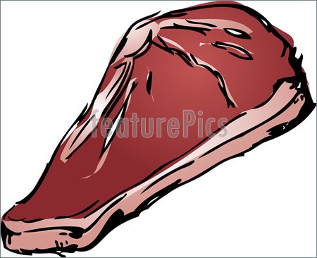 Illustration Of Raw Beef Steak Food Ingredient Hand Drawn Retro