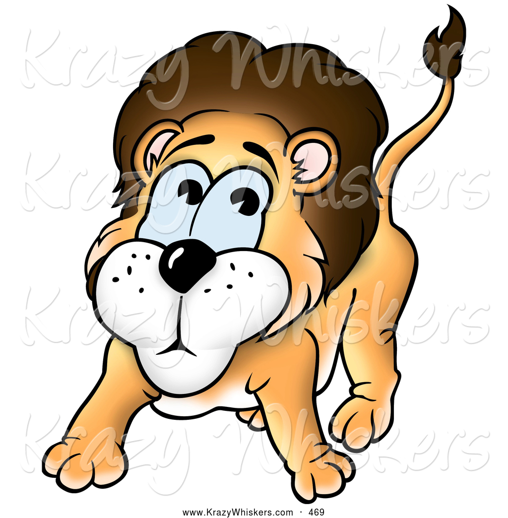 Larger Preview  Critter Clipart Of A Scared Or Nervous Little Lion On