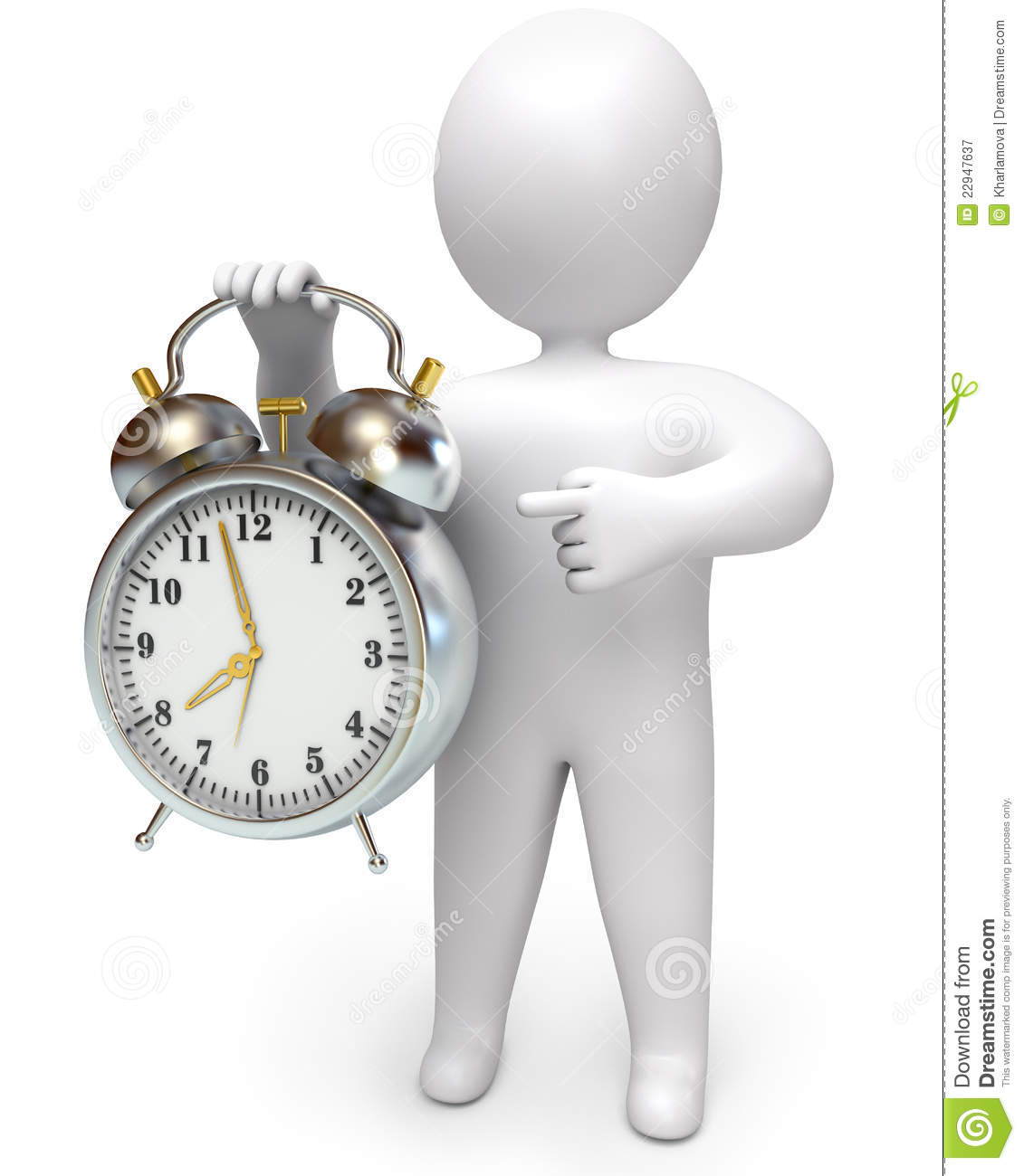 Man Points To The Clock Royalty Free Stock Photography   Image