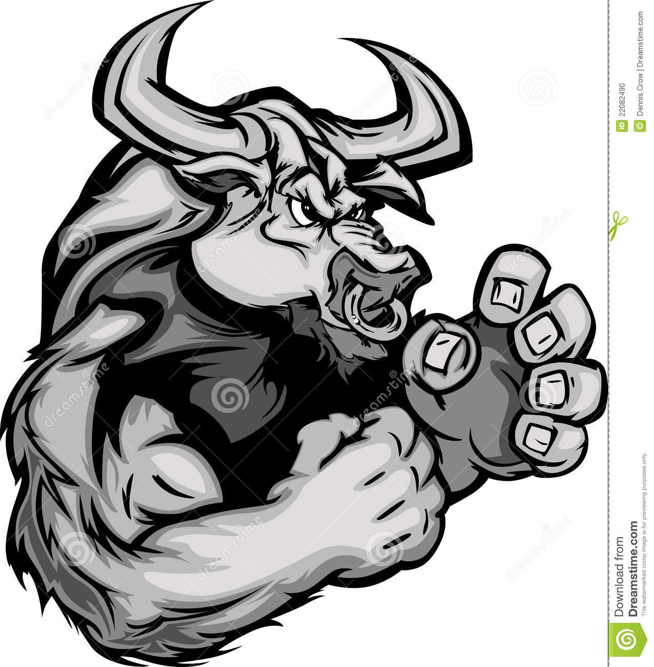 More Similar Stock Images Of   Bull Cow Mascot With Fighting Hands  
